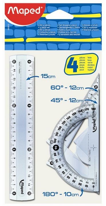 Комплект за чертане Maped, с линийка 15 см.