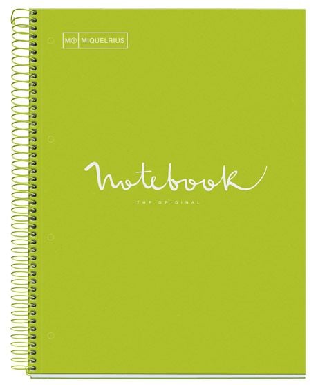 Тетрадка Miquelrius Emotions A4 със спирала, 80 листа на точки, лайм