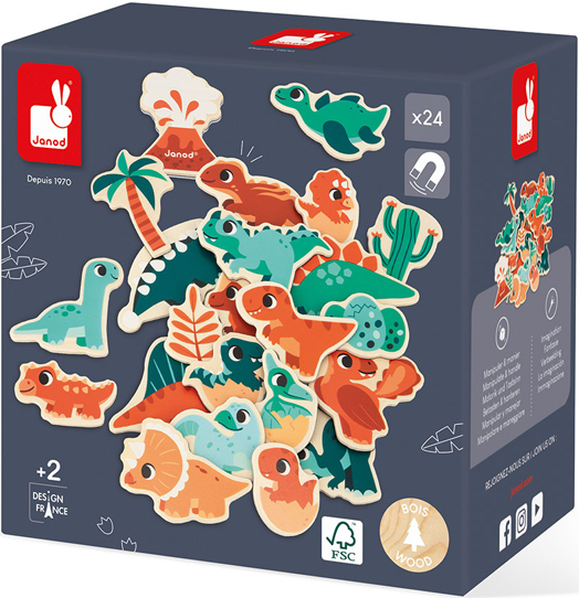 Комплект за игра Janod - Динозаври, 24 броя
