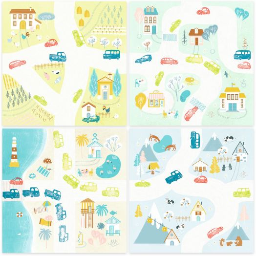 Креативен комплект Djeco: Направи картини с печати Traffic