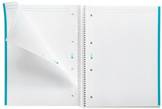 Тетрадка Miquelrius Emotions A4 със спирала, 80 листа на точки, синьо-зелена