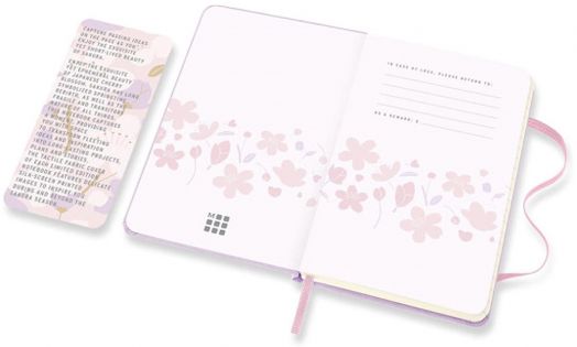 Джобен тефтер Moleskine Sakura с твърди корици и нелинирани страници, тъмнорозов цвят