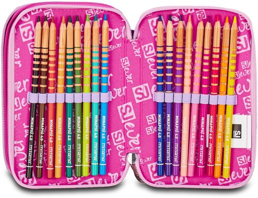 Ученически несесер Seven SJ Ever Unicorn с три отделения, пълен