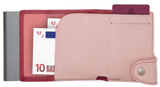Портфейл за карти и монети C-secure Cherry/Blush