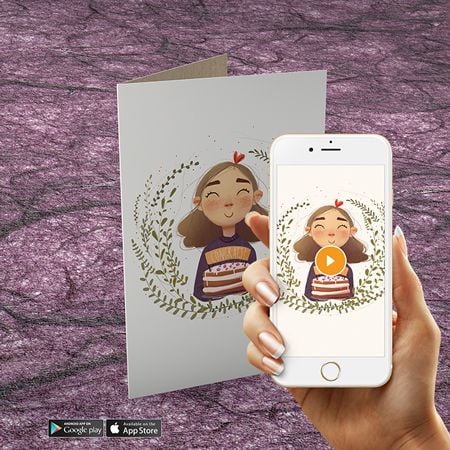 iGreet Картичка - Празнуващо момиче