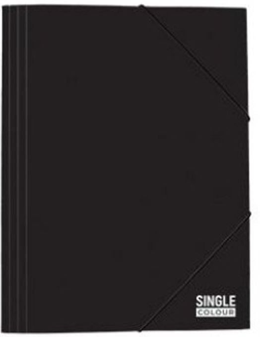 Папка с ластик Single Color Spree A4, черна