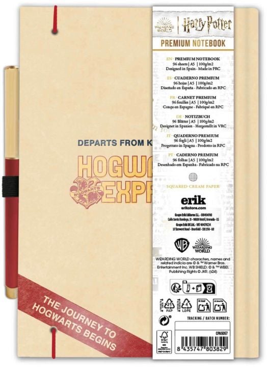 Тефтер Grupo Erik Harry Potter Platform 9 3/4 A5 с химикалка