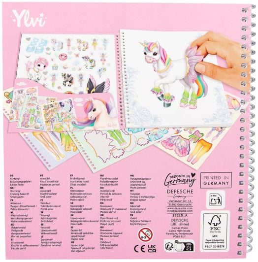 Книжка със стикери Ylvi - Облечи ме, Еднорог