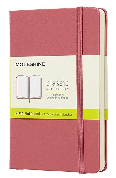 Класически антично-розов тефтер Moleskine с твърди корици и нелинирани страници