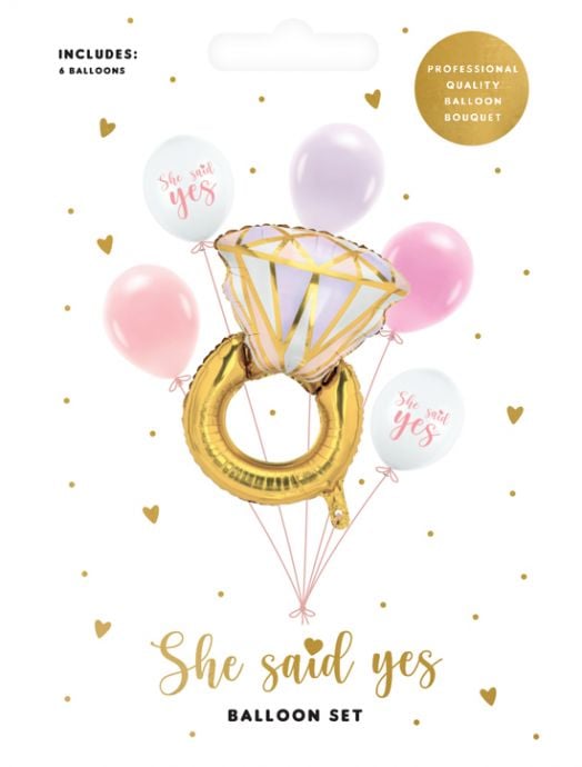 Комплект балони PartyDeco - Пръстен, 6 бр.