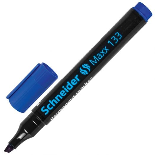 Перманентен маркер Schneider - син, 4.0 мм