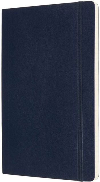 Класически сапфирено син тефтер Moleskine с меки корици, комбинирани страници