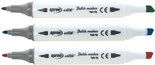Двувърхи маркери Spree Artist Sketch, 80 цвята, в кутия