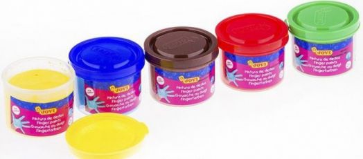 Комплект бои за рисуване с пръсти Jovi, 5 цвята