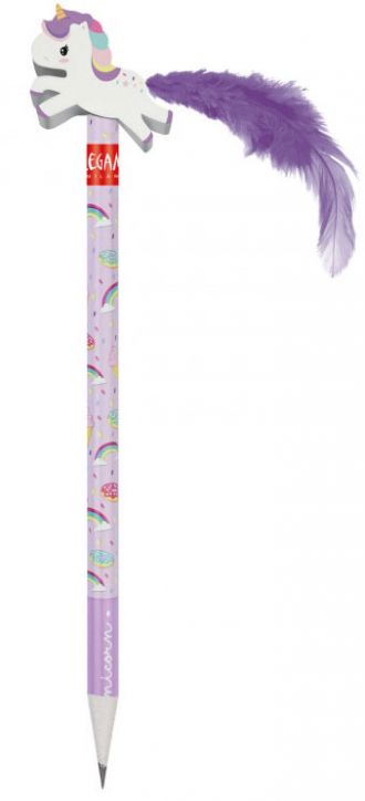 Молив Legami Unicorn с гумичка - 3D фигурка еднорог с перо