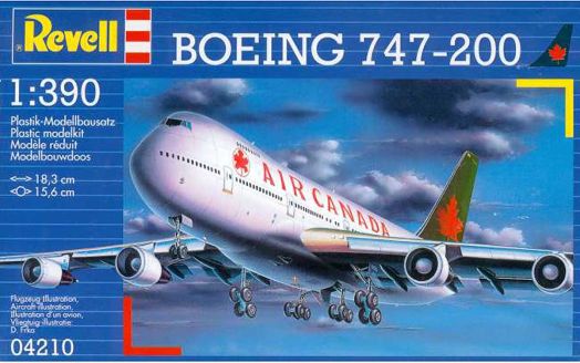 Сглобяем модел Revell - Самолет Boeing 747-200, размер 18.3 х 15.6 см.