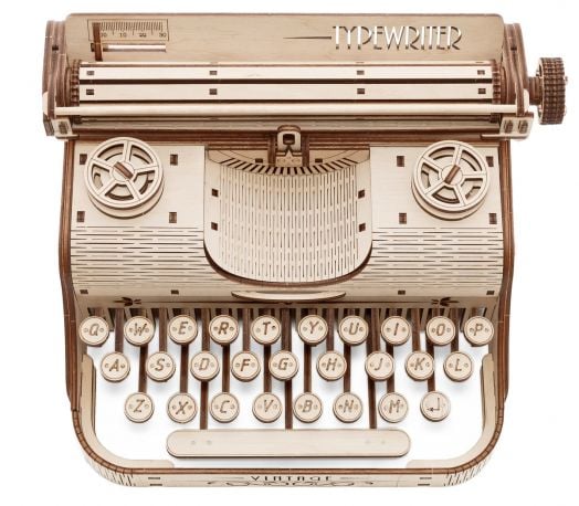 Дървен 3D модел на пишеща машина за сглобяване EWA