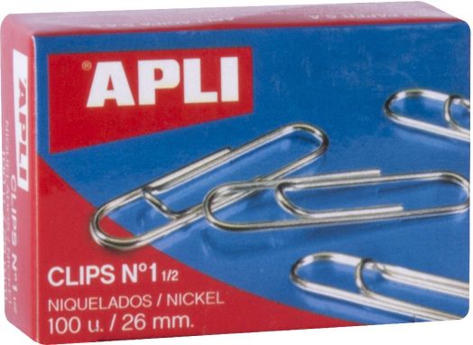 Никелирани кламери Apli, 100 броя