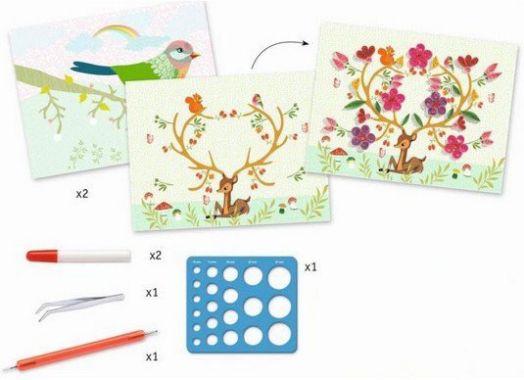 Творчески комплект Djeco - Създай картини с квилинг