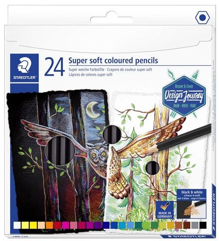 Комплект цветни моливи Staedtler Design Journey Super Soft, 24 цвята