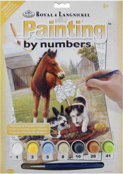 Комплект за лесно рисуване с акрилни бои Royal & Langnickel - Приятели, 22 х 30 см.