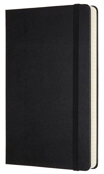 Черен тефтер Moleskine Classic Notebook Squared Expanded Version Black с твърди корици и листа на малки квадратчета