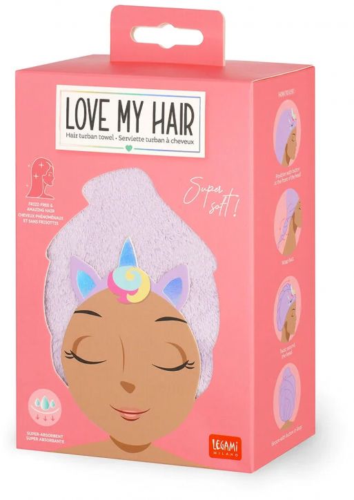 Кърпа за коса Legami - Love my hair, Unicorn