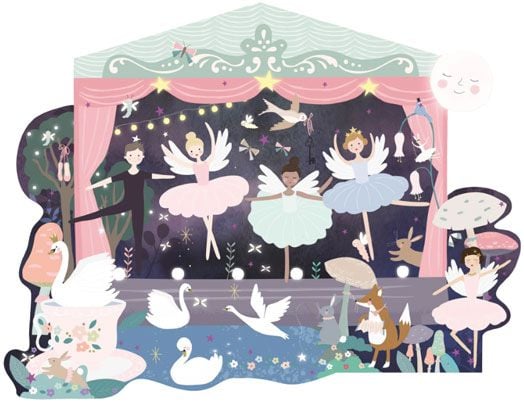 Пъзел Floss & Rock, Enchanted - Балерини, 80 части