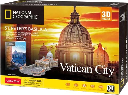 3D пъзел Cubic Fun National Geographic - Базиликата Свети Петър, 101 части