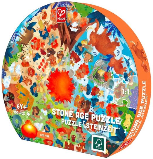 Образователен пъзел Hape - Каменна ера