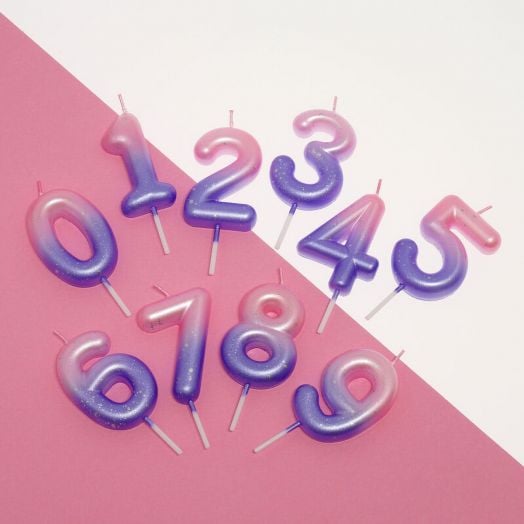 Свещ за рожден ден Legami - Цифра 9, розова