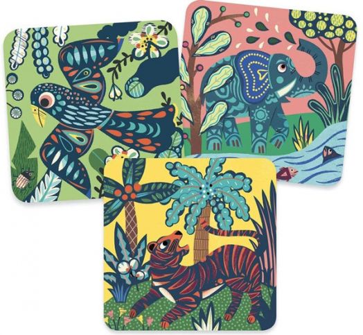 Скреч картини Djeco - Големи животни