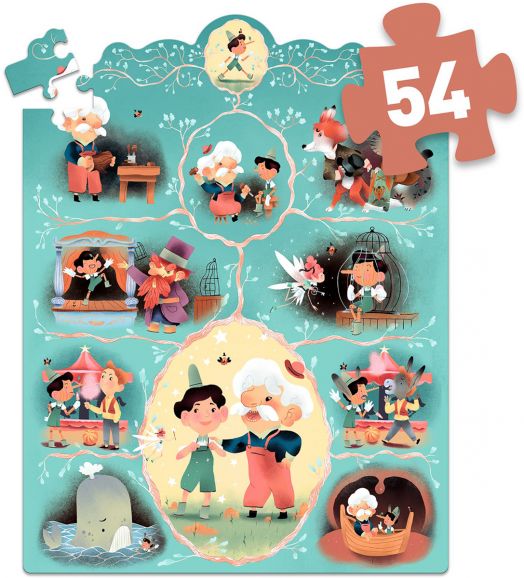 Детски пъзел Djeco от приказка - Пинокио