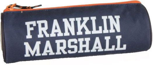 Кръгъл ученически несесер Franklin and Marshall, тъмносин цвят