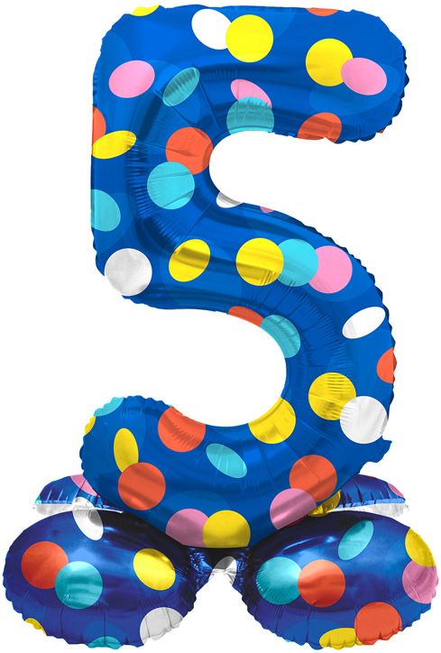 Фолиев балон Folat - Цифра 5, цветни точки