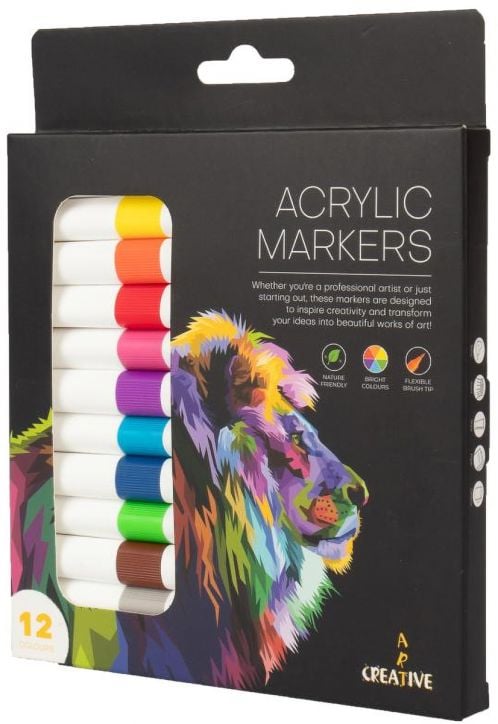 Акрилни маркери Creative Art, 12 цвята