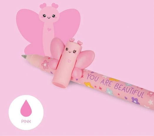 Изтриваема гел химикалка Legami Butterfly с капачка и гумичка