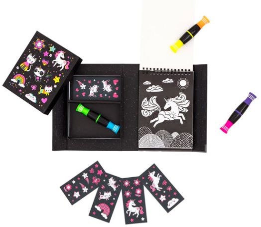 Креативен комплект за оцветяване с неонови маркери Tiger Tribe - Еднорози