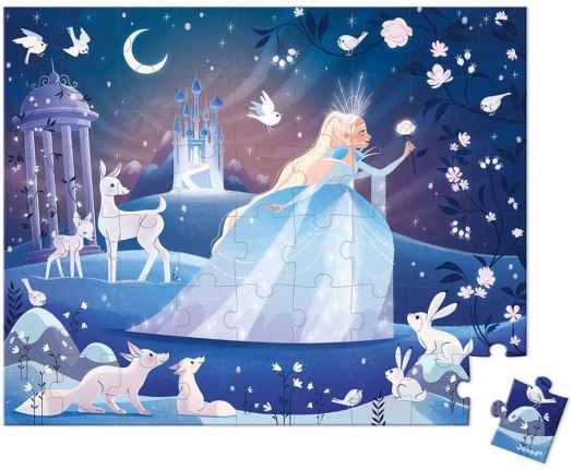 Детски пъзел в куфарче Janod - Ледено очарование, 54 части