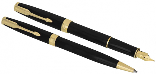 Комплект Parker - Химикалка и писалка Royal Sonnet Black Lacquer GT