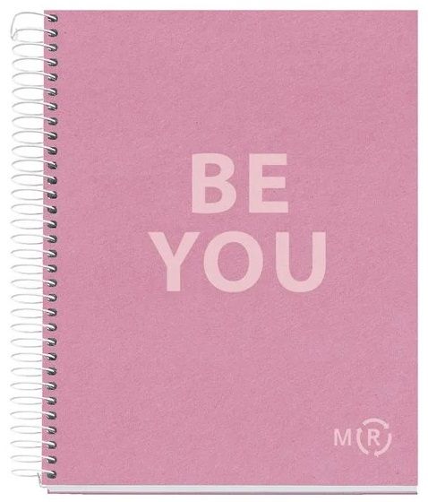 Тетрадка Miquelrius Be Eco A5 със спирала, 80 листа, широки редове, розов
