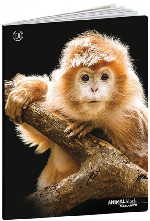 Тетрадка Blasetti Animal Black А4, 36 листа с широки редове