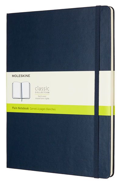 Голям тефтер Moleskine Classic Blue Sapphire с твърди корици и нелинирани листа