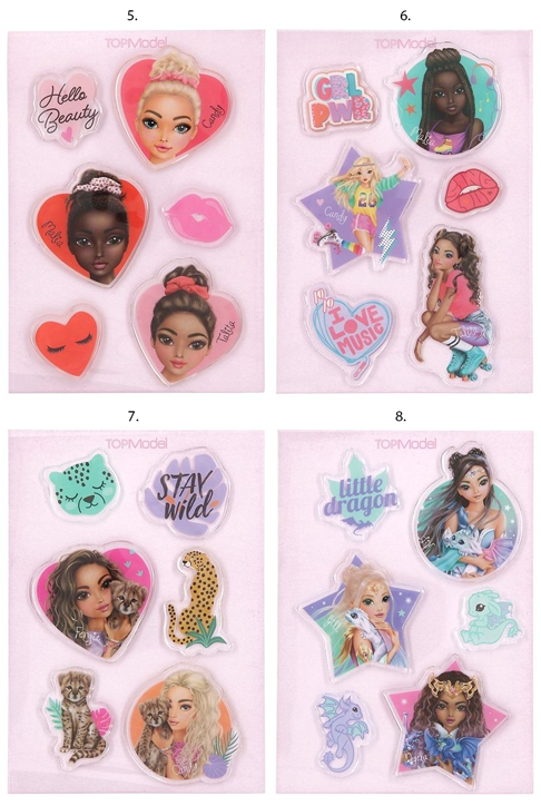 Силинкови стикери Top Model, 6 броя, асортимент