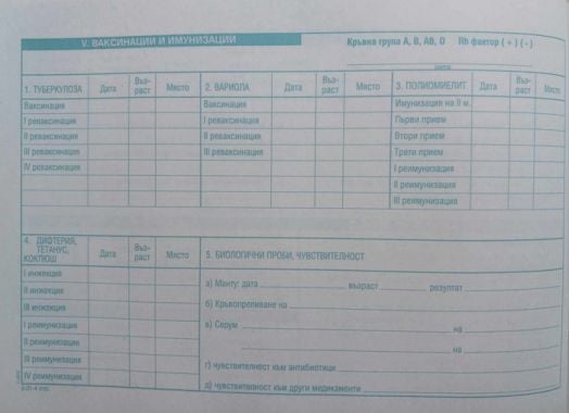 Здравна карта за дете - 12 листа oт вестникарска хартия