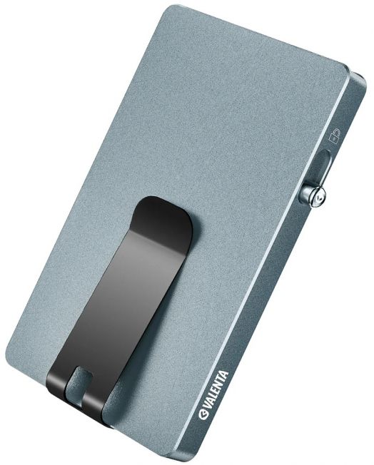Алуминиев картодържател Valenta MagSafe Money Clip, сив