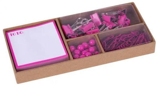 Комплект с принадлежности за бюро Apli Fluor, розов