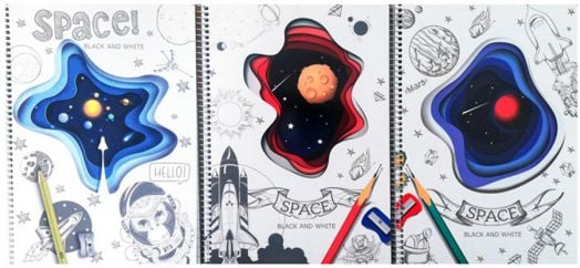 Тетрадка Black & White А5 със спирала и 3 теми, 105 листа - широки редове