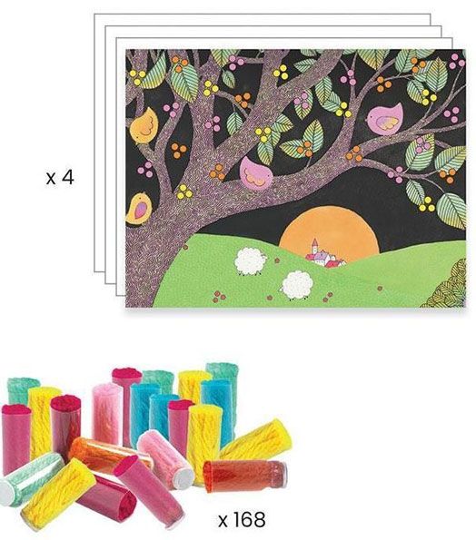 Творчески комплект Djeco - Направи си сам колажи с експлозия