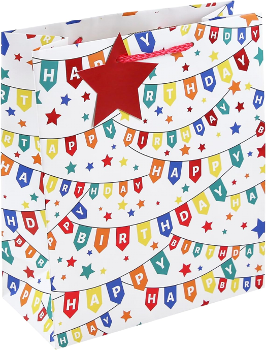 Подаръчна торбичка Eurowrap - Birthday Banners, малка